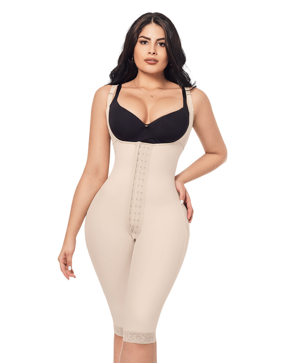 Faja reloj de arena hasta la rodilla con tiras, broche central y cremallera perineal ( Ref. O-021 )